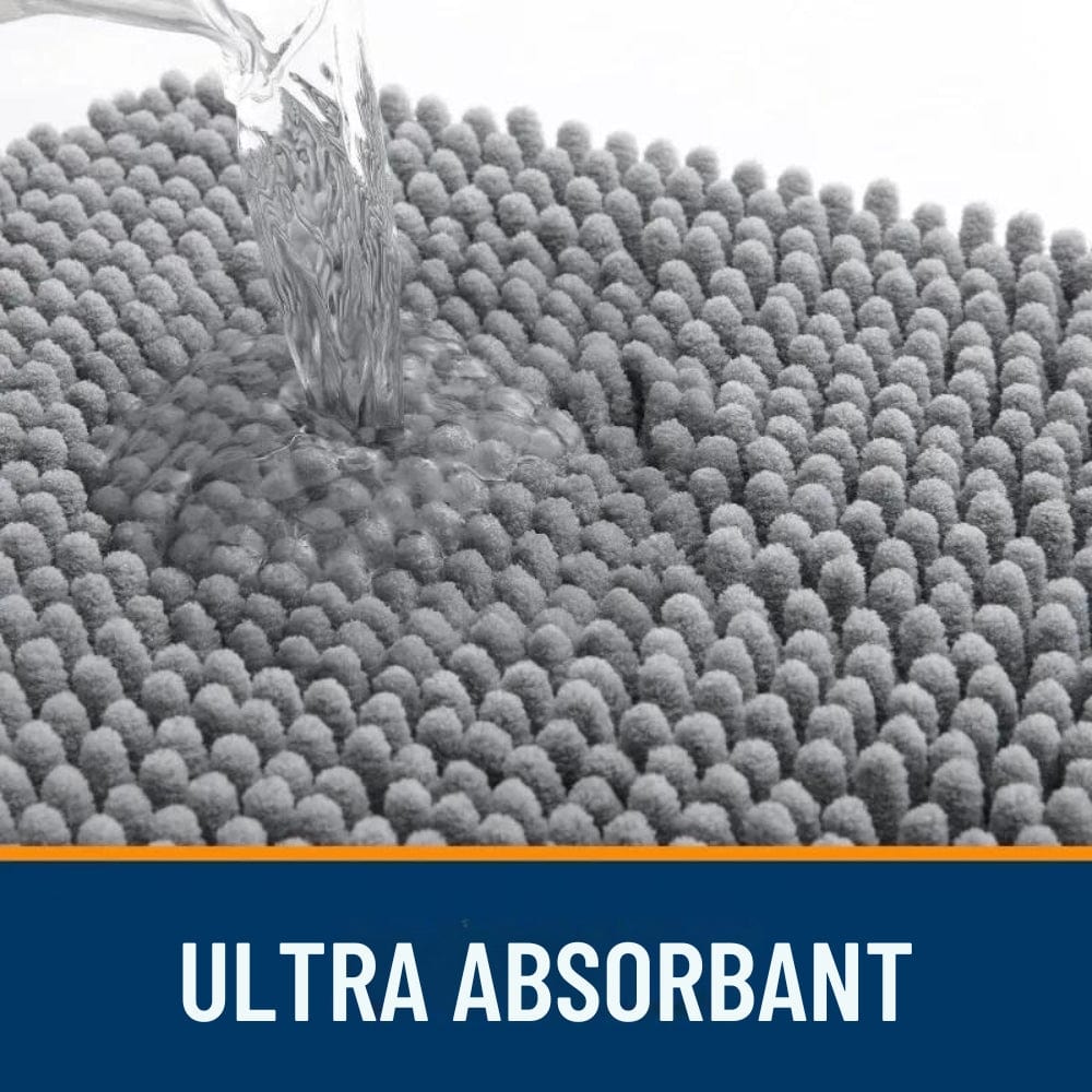 Micro Chenille Bath Mat absorbing water ultra absorbent.
