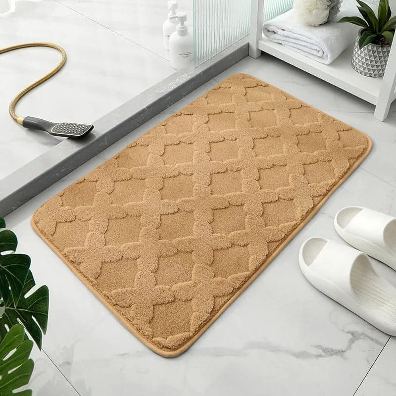 Microfibre Bath Mat with Quilted Pattern for Bathroom.