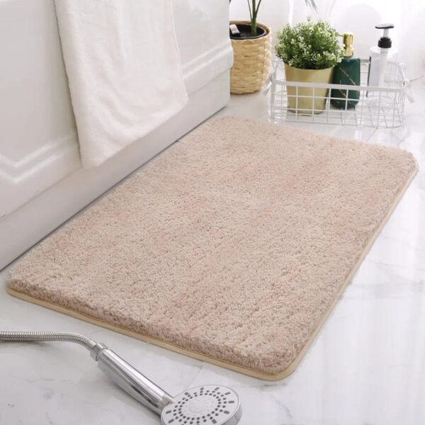 Non-slip bath mat for safety in wet bathroom.