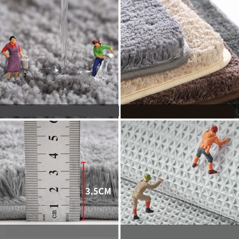 Non-slip bath mat with textured surface and 3.5cm thickness for safety and comfort.