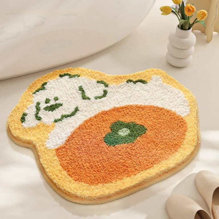 Round Orange Bath Mat