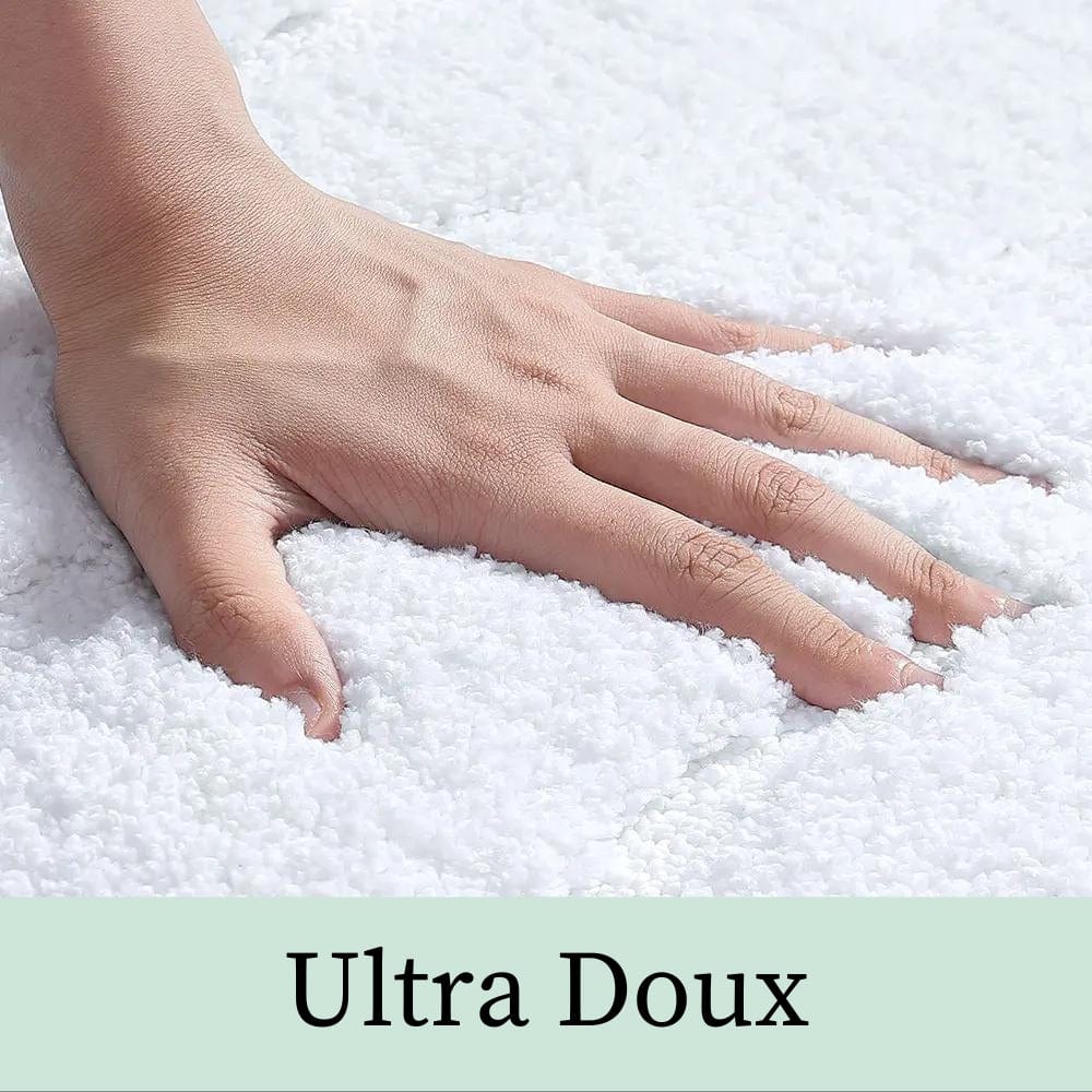 Ultra Doux Tan Bath Mat, soft plush texture for comfort.