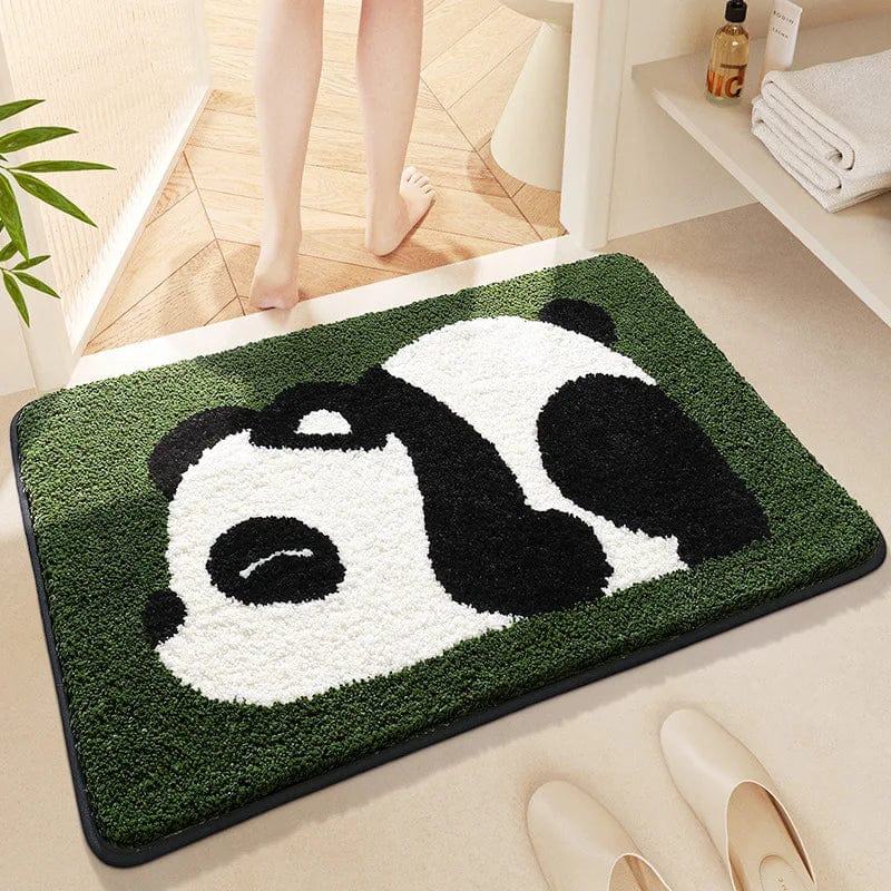 Teddy Bear Bath Mat with Panda Design for Kids Bathroom.