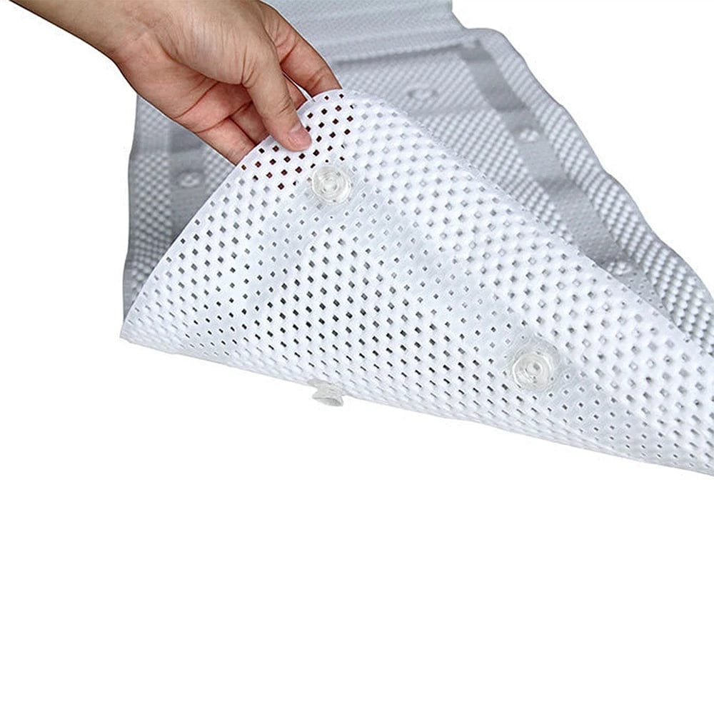 XXL Bath Mat with Non-Slip Grips and Perforated Design.