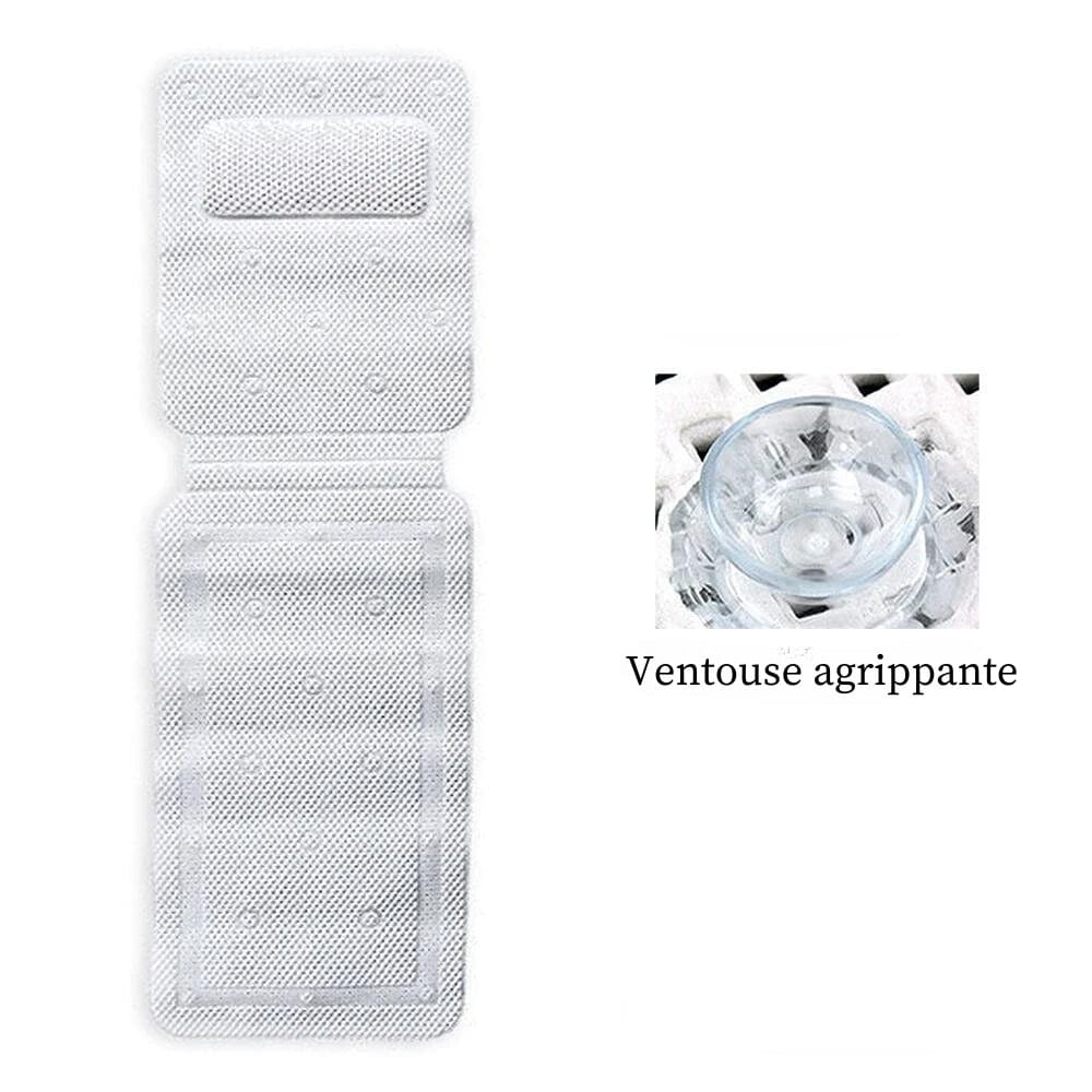 XXL bath mat with strong suction cups for non-slip bathroom safety.